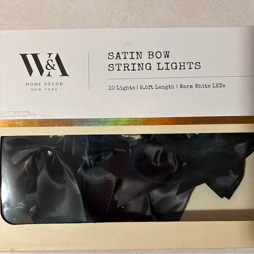 W&A Satin Bow String Lights - Elegant‎ Black